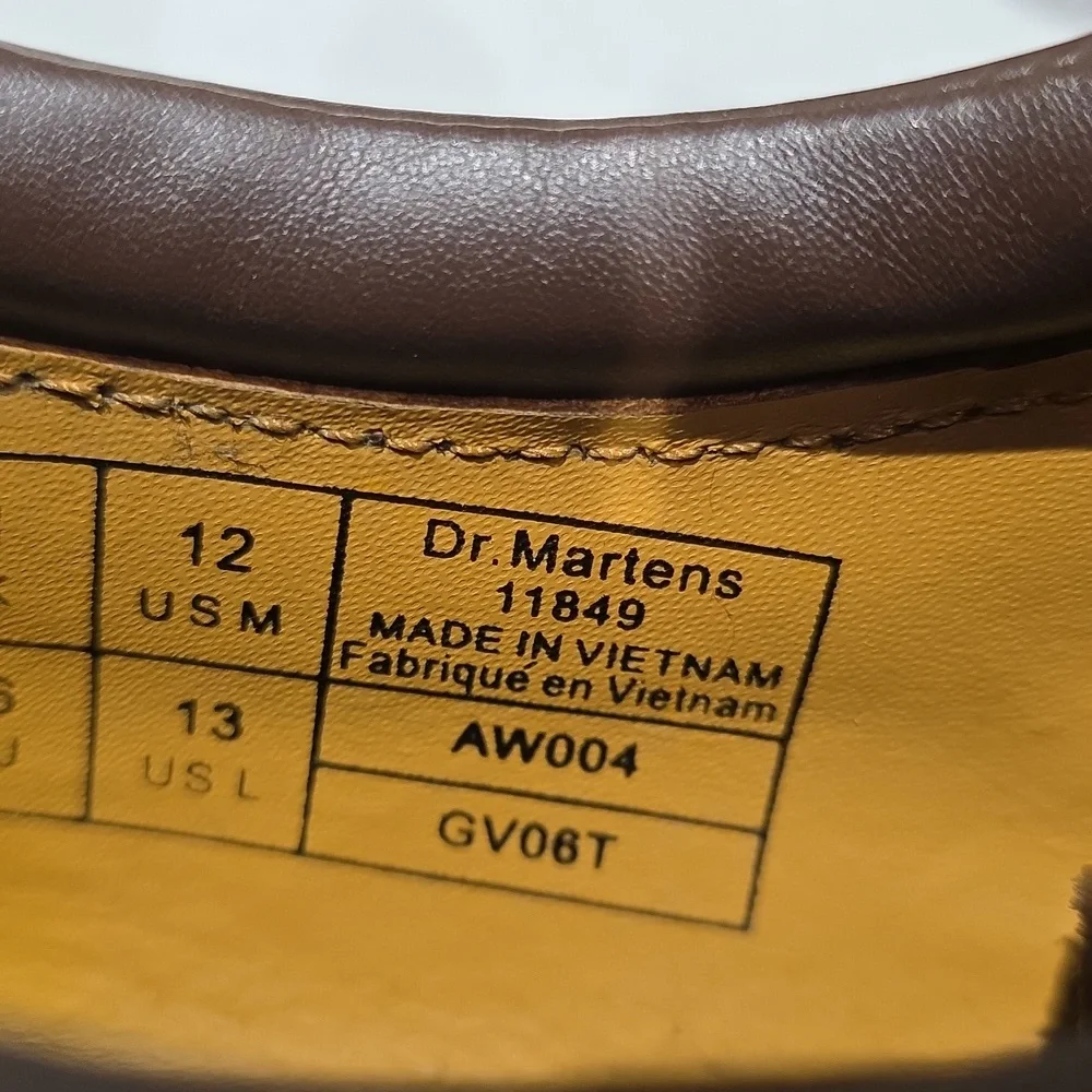 Dr Martens Brown Leather Men's Shoes Size 12M